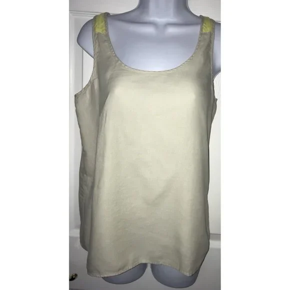 PATAGONIA SEAHURST Tank Top Bleached Stone Yellow SIZE 4 Org Cotton/Tencel EUC - Picture 3 of 9